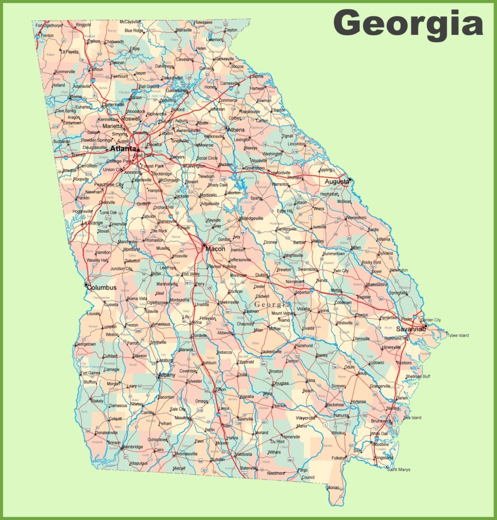 georgia map with cities