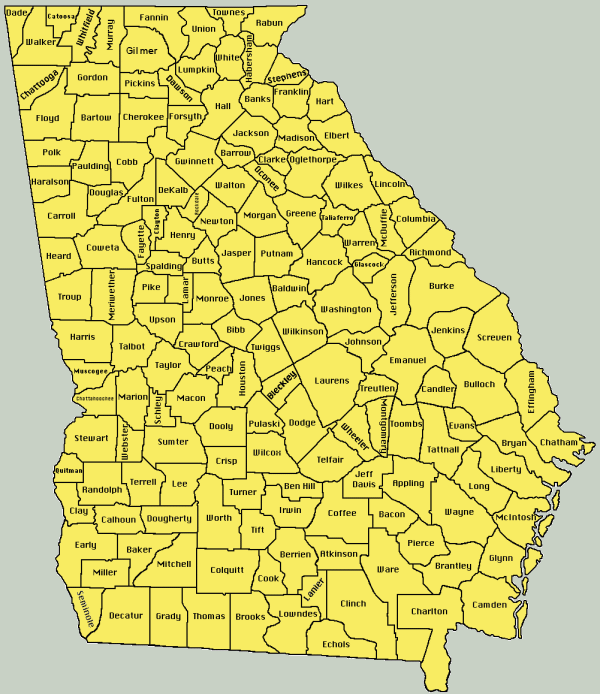 Alphabetical list of Georgia Counties