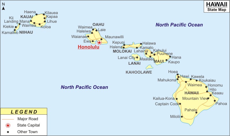 Alphabetical list of Hawaii Cities