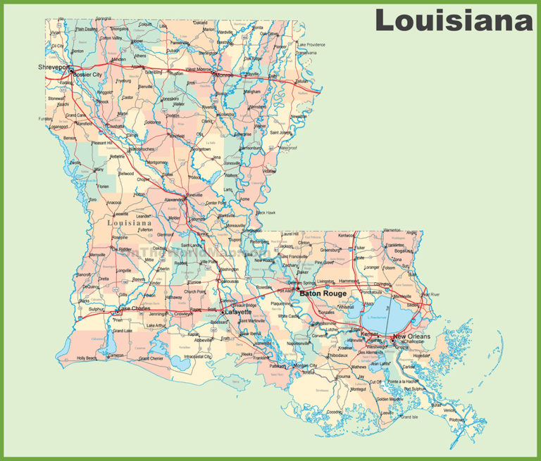 Cities In Louisiana 768x655 