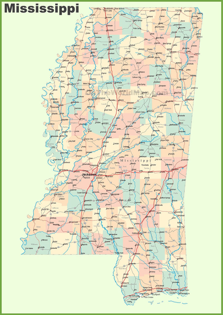 Alphabetical list of Mississippi Cities