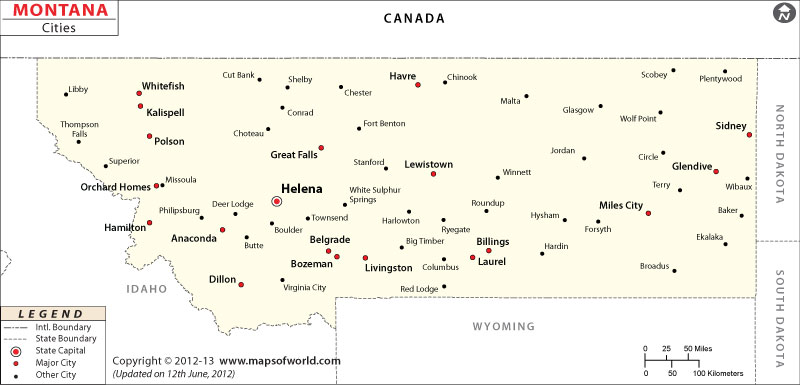 Alphabetical list of Montana Cities