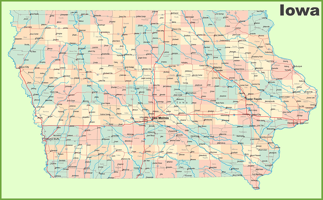 Alphabetical list of Iowa Cities