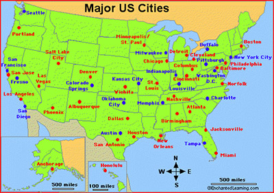 Us Largest Cities Map