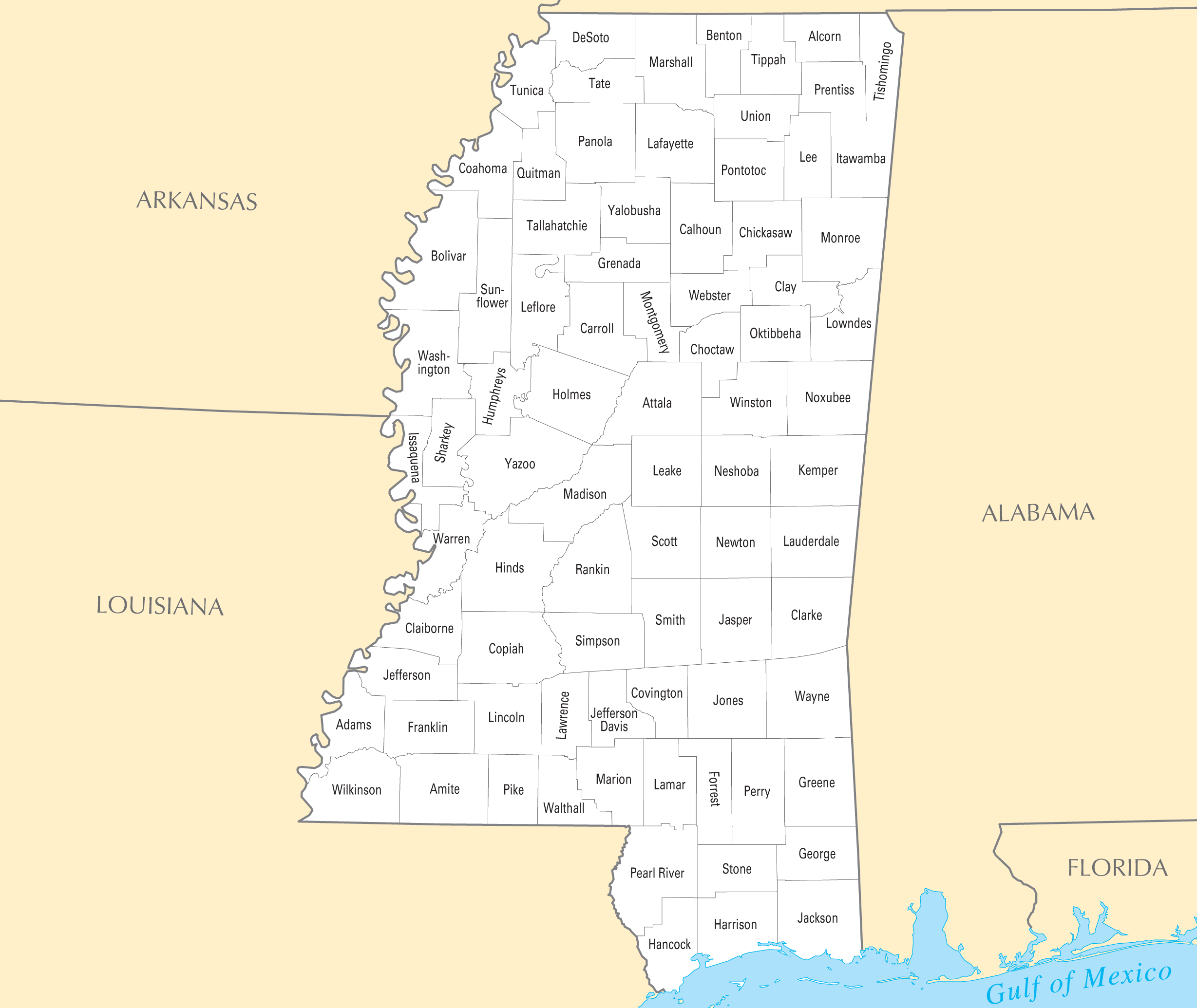 Mississippi counties