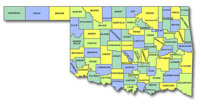 Alphabetical list of Oklahoma Counties