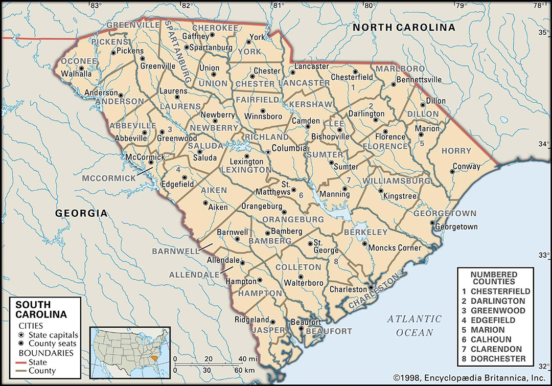Alphabetical list of South Carolina Cities