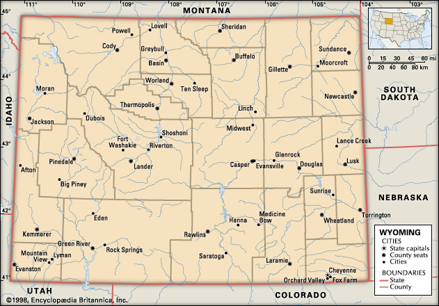 Alphabetical list of Wyoming Cities